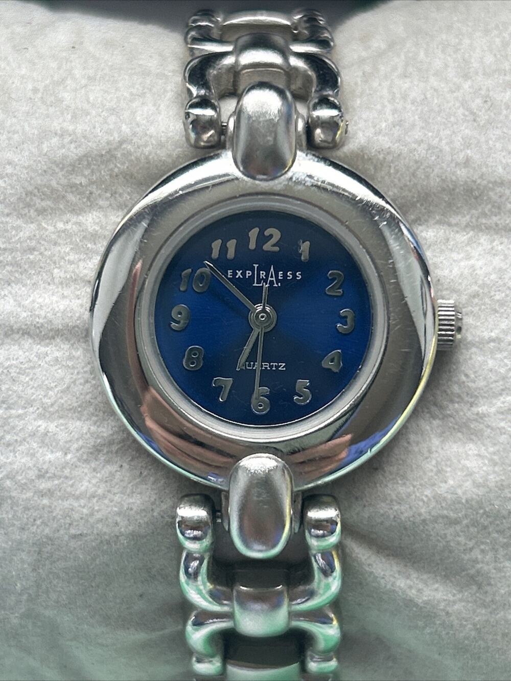 LA Express Blue Dial Silver Tone Women’s Quartz Watch